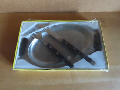 Serviertablett Tablett oval Käse Sardinen Set Stainless Steel Wooden Handles