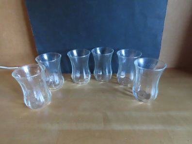 Teeglas Türkische Teegläser klar breit schmal breit ca. 8,3 cm H/6st