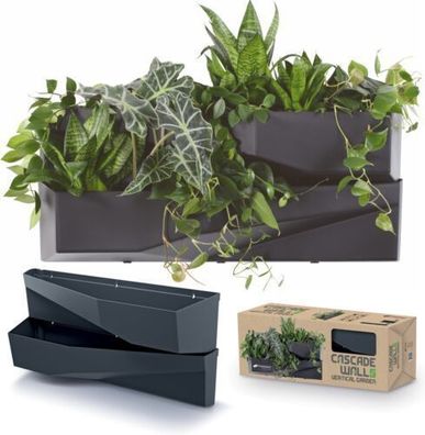 Wand Blumenkasten Vertikales Gartensystem Blumentöpfe Anthrazit Vertikal Module