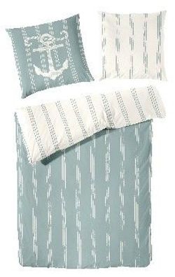 Bettwäsche - Grau mit Vertikalstreifen
