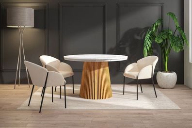 Essgruppe A98, Esszimmer Set , Esstisch (Ausziehbar) mit 3,4 oder 5 Stühlen