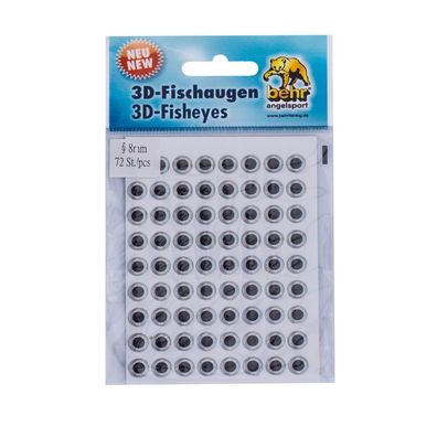 3D Klebeaugen Fischaugen weiß 8 mm
