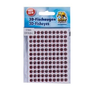 3D Klebeaugen Fischaugen rot 6 mm
