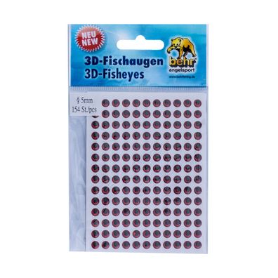 3D Klebeaugen Fischaugen rot 5 mm