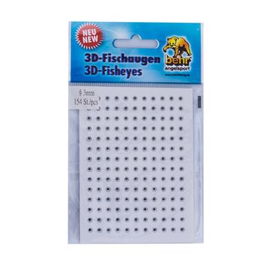 3D Klebeaugen Fischaugen weiß 3 mm