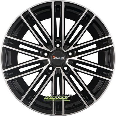 4x Avus Racing AC-M08 black polished 9x20 ET25 - LK5/112 ML66.6 Felge Alu