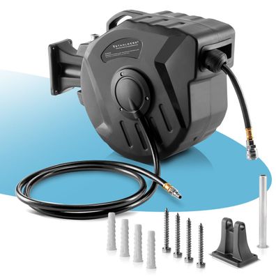 Stahlwerk Druckluft Schlauchtrommel Aufroll-Automatik 20m 18 Bar