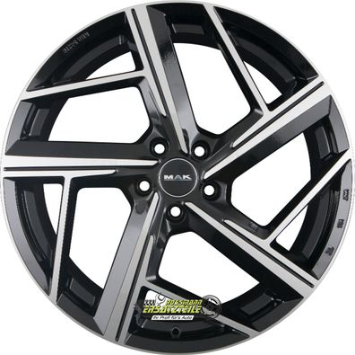 4x Mak Qvattro black mirror 8.5x21 ET33 - LK5/112 ML66.45 Felge Alu