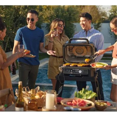 Elektrogrill Ninja Woodfire Pro Connect XL, großer Grillfläche