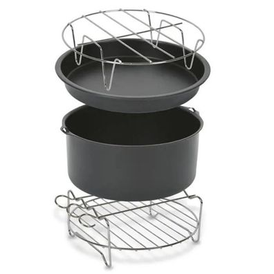 Zubehör fér Easy Fry XL von seb - Backform, Pizzablech, Grillroste