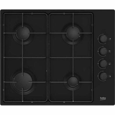 Gas-Kochfeld Beko 4 Brenner Schwarz HIGG64123SB
