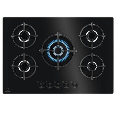 Kochfeld Electrolux Gas 5 Brenner Glas Schwarz