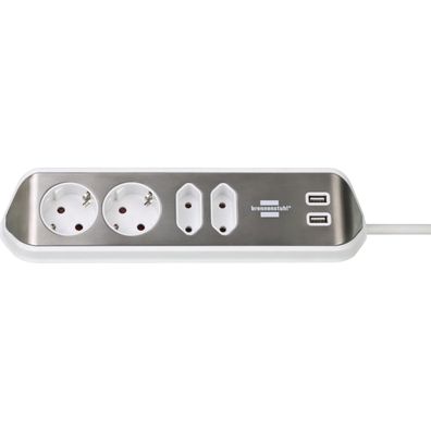 Steckdosenleiste Brennenstuhl mit 2 USB-Anschléssen, 2 m Kabel