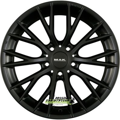 4x Mak München matt black 9.5x20 ET16 - LK5/120 ML72.6 Felgen Alufelgen