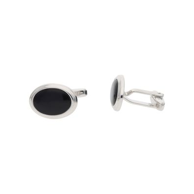 Manschettenknöpfe 925 Silber, Onyx JL10-01-3809 JuwelmaLux