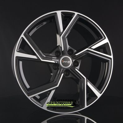 4x Avus Racing AF20 black polished 9.5x21 ET31 - LK5/112 ML66.6 Felge Alu