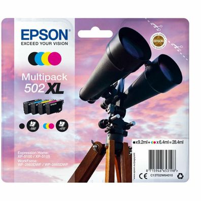 Druckerpatronen Epson 502XL Multipack Schwarz, Gelb, Cyan, Magenta