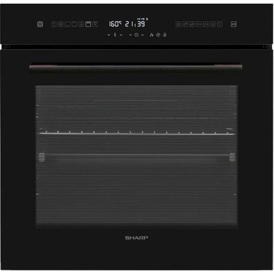 Backofen Sharp K71L66BNH 78 L, Pyrolyse, Schwarz