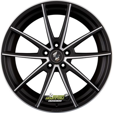 4x Etabeta Manay-K black matt polish 8.5x19 ET40 - LK5/112 ML78.1 Felge Alu