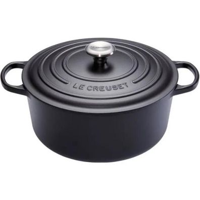 Kochgeschirr Le Creuset Gusseisen Bräter rund 5,3L schwarz