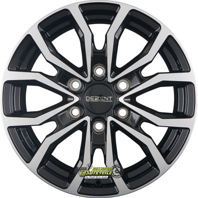 4x Dezent KC black/polished 8.5x20 ET52 - LK6/139.7 ML93.1 Felge Alu