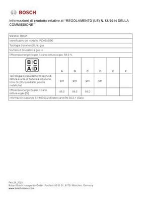 Gas-Kochfeld Bosch Serie 6 PCH6A5I90 Edelstahl