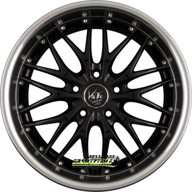 4x Barracuda Voltec T6 higloss black inox lip 8.5x19 ET48 - LK5/112 ML73.1 Felgen