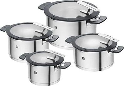 Kochgeschirr Zwilling Edelstahl 4-teiliges Set mit Deckel