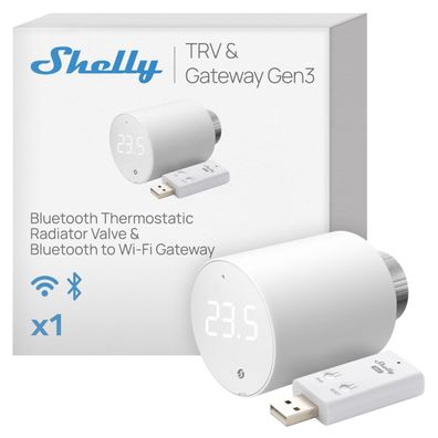 Thermostatkopf Shelly mit Bluetooth und Wi-Fi Steuerung
