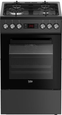 Gas-Kochfeld und Elektrobackofen Beko FSM51330DAOT schwarz, 60 Liter