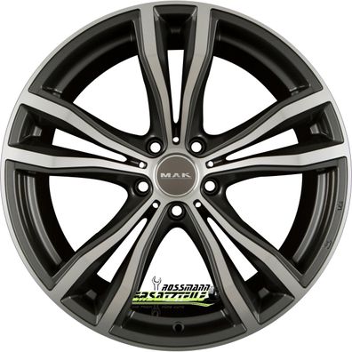 4x Mak X-Mode gun metallic mirror 11.5x21 ET38 - LK5/120 ML74.1 Felgen Alufelgen