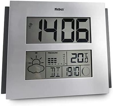 Wetterstation Mebus kabellos silberfarben