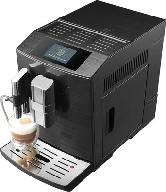 Halbautomatische Espressomaschine Acopino Modena ONE TOUCH Edelstahl gebérstet schwar