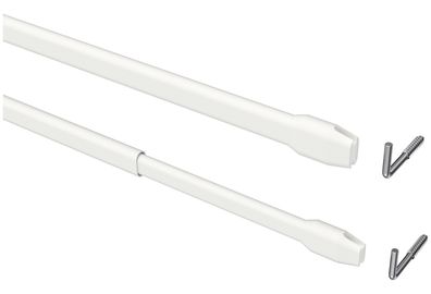 Interdeco Vitragestangen Weiß oval ausziehbar Geno, 4 Stück