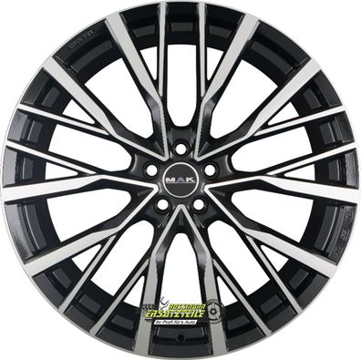 4x Mak Kent black mirror 9x22 ET35 - LK5/114.3 ML70.6 Felge Alu