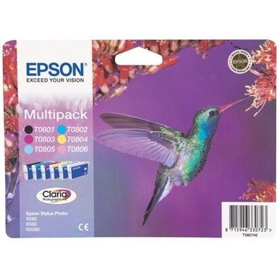 Druckerpatronen Epson T0807 Schwarz und Farbe