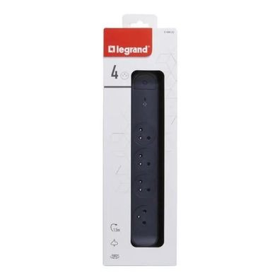 Steckdosenleiste Legrand 4-fach, schwarz, 3680 W
