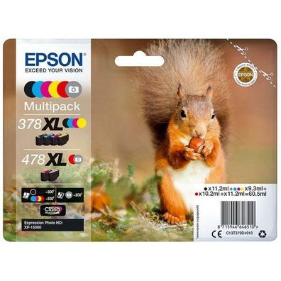 Druckerpatronen Multipack Epson 478XL 6 Farben hohe Kapazität