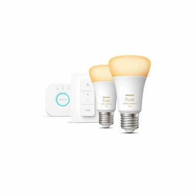 Kit Starter Philips Hue LED-Gléhbirnen White, 2 Stéck, E27, 10,5W