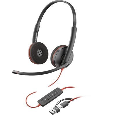 Headset Poly Blackwire 3220 USB-C Schwarz
