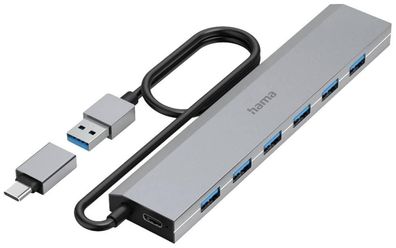 USB-Hub Hama 7 Ports USB 3.2 Gen1 5 Gbit/s mit USB-C-Adapter