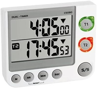 Digitale Kéchenuhr TFA-Dostmann Weiß mit Timerfunktion