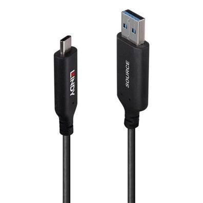 Datenkabel Lindy USB 3.2 Gen 1 Typ A auf C 10m schwarz