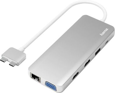 Dockingstation Hama USB-C 3,2 Gen 1 mit VGA, HDMI, GigE, 100 Watt