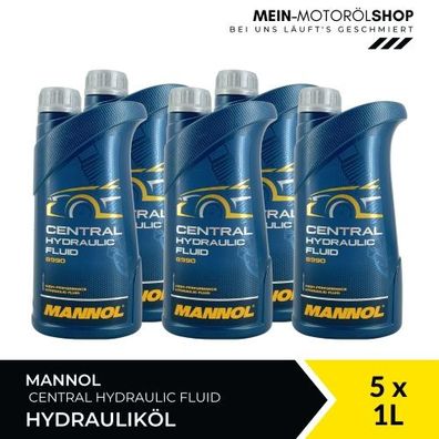 Mannol Central Hydraulic Fluid Hydrauliköl Servolenkungsöl 5x1 Liter