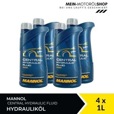 Mannol Central Hydraulic Fluid Hydrauliköl Servolenkungsöl 4x1 Liter