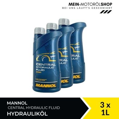 Mannol Central Hydraulic Fluid Hydrauliköl Servolenkungsöl 3x1 Liter