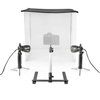 Fotostudio Kit Nedis 60x60 cm mit Stativ und 4 Hintergrénden