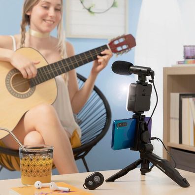 Vlogging Kit Northix mit Licht, Mikrofon und Fernbedienung