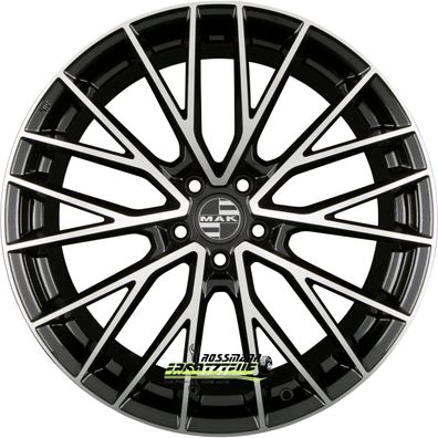 4x Mak Speciale black mirror 10x23 ET48 - LK5/130 ML71.6 Felge Alu
